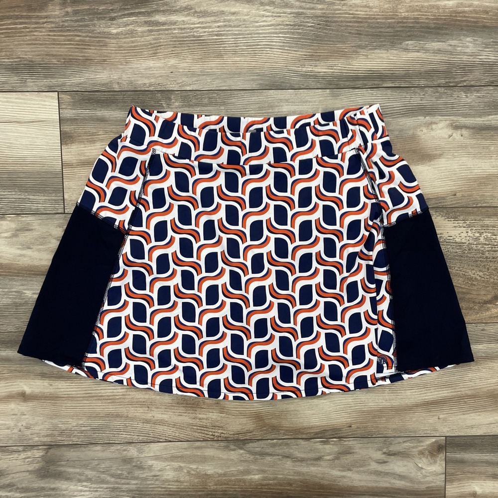 T by Talbots Skort Blue Orange Golf Tennis Pickleball Athleisure Women’s Large